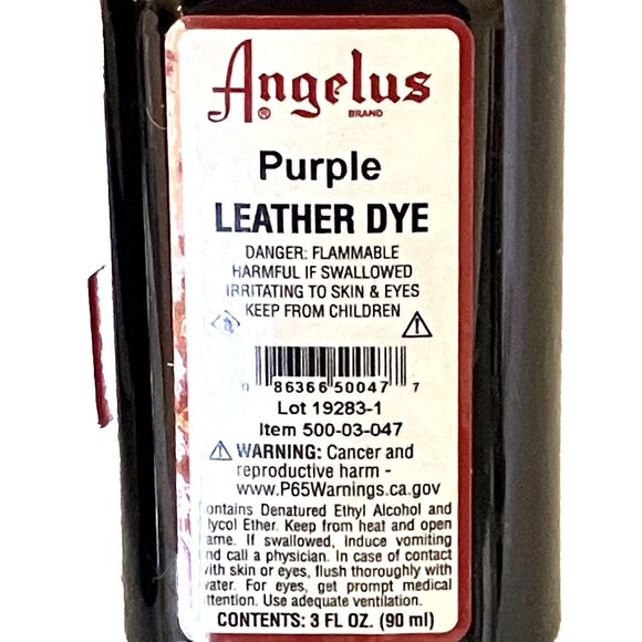 Angelus Leather Dye 2 NEW Purple + Yellow 3 Ounce Applicators Shoe Craft Purse - Picture 4 of 9